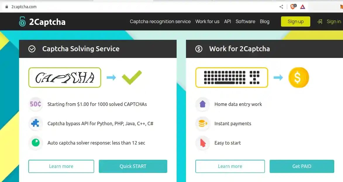 2Captcha captcha solver