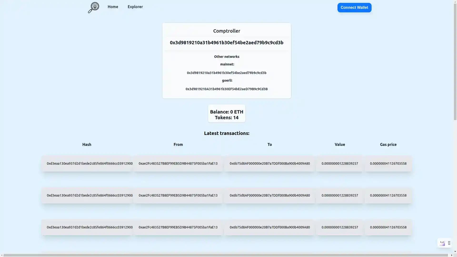 NextJS Ethereum Explorer interface: part 1